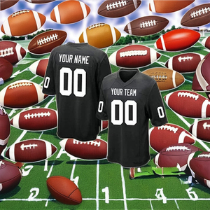 Custom American Football Jerseys Heat-Transfer Printed <b>Quick</b> Dry Breathable Spandex/Polyester 7v7 Football Uniforms OEM - Product Image 1