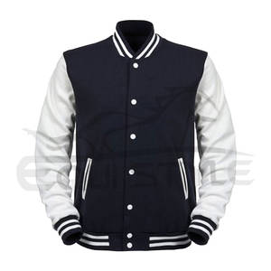 Chaqueta de béisbol universitaria de alta calidad para hombres, estilo Hip Hop, manga larga, bolsillos delanteros, cuello levantado, chaqueta universitaria en Pakistán - Product Image 2
