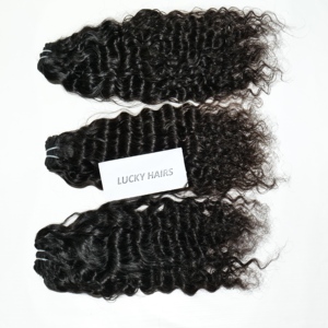 ผมแท้จากอินเดียแบบเวอร์จินยังไม่ผ่านกระบวนการ  แบบเป็นมัด  ลอนคลื่นธรรมชาติ  จัดเรียงเกล็ดผม  ดูเป็นธรรมชาติ  ลอนลึกแบบหลวมๆ สำหรับต่อผม  โดย Export - Product Image 2