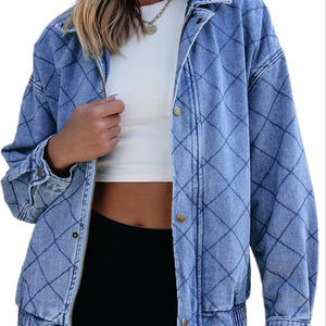 Chaqueta vaquera de manga larga de gran tamaño para mujer para primavera y otoño invierno 2025 prendas de vestir exteriores elegantes - Product Image 1