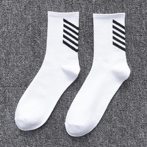 Chaussettes en coton pour hommes Grande taille Plus grande taille 45 46 48 Chaussettes courtes de ville blanches Classiques Sox Hip Hop Hombre Male - Product Image 3