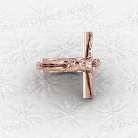 Bague Croix de Jésus en Argent Sterling 925 Plaqué Or 18 carats, Symbole Spirituel Catholique, Personnalisable, Idéale pour les Fêtes - Nouveauté Tendance