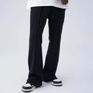 Personalizado OEM logo Flare Jogger transpirable cómodo algodón suelto Flare pantalones de hombre, recto, rayas curvas - Product Image 6