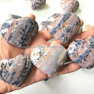 Hand Polished Dendritic Agate Heart | Healing <b>Crystal</b> <b>Stone</b> | Factory Price - Product Image 2