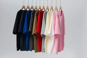 Camiseta de talla grande de color sólido suelta directa de fábrica se puede personalizar de manga corta de punto estilo formal última camiseta para hombres - Product Image 2