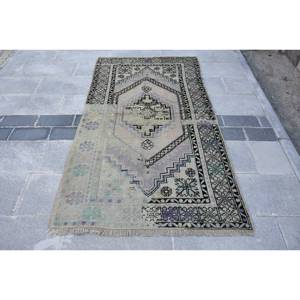 พรมขนแกะสีเบจสีดำ6.5ft 3.7ชิ้นแบบดั้งเดิมงานเย็บแบบตุรกีพรมสี่เหลี่ยมผืนผ้าสำหรับห้องนั่งเล่นพรมข้างเตียงพรมลาเท็กซ์ - Product Image 1