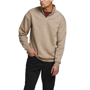 2025 New Design Custom Solid Color Winter Half Zip <b>Fleece</b> Sherpa Pullover Sweatshirt Men Embroidered Quick Dry OEM Service - Product Image 1