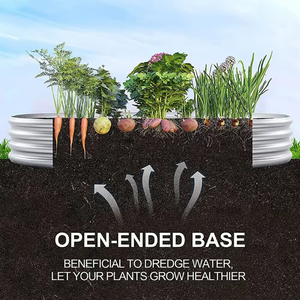 Maceta de cama de jardín elevada de acero galvanizado, jardín doméstico, resistente a la intemperie, diseño moderno con recubrimiento en polvo para flores y verduras - Product Image 4