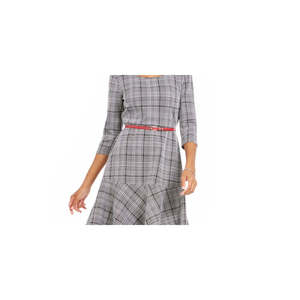 Abito da donna NY Collection, modello svasato e confortevole, design a quadri in nero, disponibile nelle taglie Petite e Medium - Product Image 2