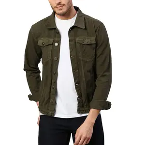 Yeni Model en sıcak satış ucuz fiyat özel özel logo yumuşak rahat erkek Denim ceketler için
