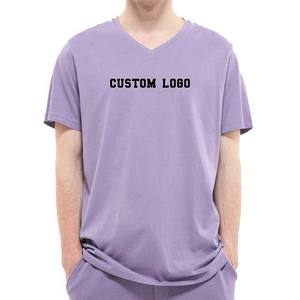 เสื้อยืดผู้ชายคอวีแบบรัดรูปแห้งเร็วเสื้อยืดแขนสั้นลำลองน้ำหนักเบาระบายอากาศได้ดีโลโก้ออกแบบได้ตามต้องการฤดูร้อน - Product Image 5