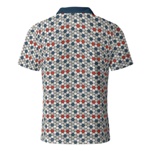 Red White Blue National <b>Flag</b> Pattern Polo Shirt Short Sleeve Casual Golf Tee Custom Teamwear - Product Image 5