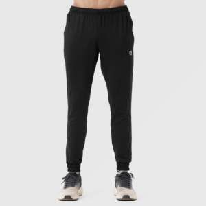 Slim Fit Essential Bottoms for Men <b>Black</b> Athletic <b>Pants</b> with Customizable Logo XL Size Lightweight Mid Waist Sports Wear - Product Image 1