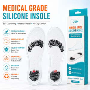 Semelle orthopédique confortable en gel de silicone pleine longueur à <span class=keywords><strong>prix</strong></span> d'usine avec soutien de la voûte plantaire et amorti massant pour le soulagement de la fasciite plantaire - Product Image 1