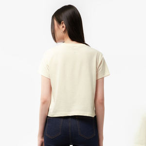 Factory-Made 100% Cotton French Terry <b>Women's</b> Crop Top <b>T</b>-<b>Shirt</b> New Style Regular Fit Breathable Summer Design - Product Image 2