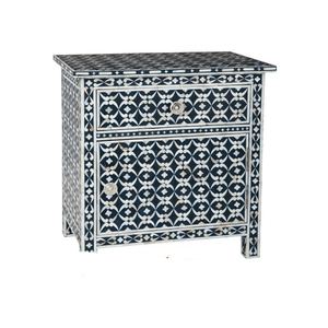 Fabricante directo India Shiva Muebles de dormitorio de madera maciza de alta calidad Diseño moderno Mesitas de noche con incrustaciones de hueso ajustables - Product Image 2