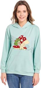 Sudadera con capucha gráfica bonita de algodón coreano para mujer, ropa de calle informal, sudadera de moda - Product Image 3