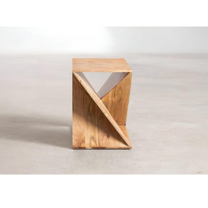 Mesa auxiliar moderna hecha a mano en forma de X, madera maciza de Acacia con acabado Natural, mesa auxiliar de sofá única para sala de dibujo del hogar - Product Image 3