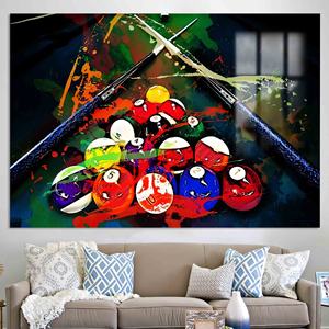 Impression sur toile sur le thème du billard moderne : décoration élégante, vibrante et raffinée, verre - Product Image 1