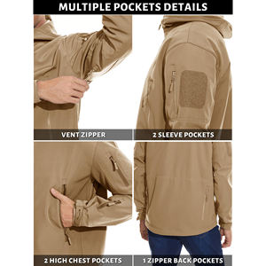 Men's Lightweight <b>Hiking</b> Jacket Full Waterproof Winter Coat with Zipper Contrasting colors Outdoor Hard Shell Waterproof Jackets - Product Image 4