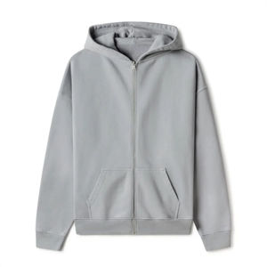 OEM Full <b>Zip</b> <b>up</b> Heavyweight Custom Logo French Terry Cotton 450GSM 100% Cotton <b>Crop</b> Oversized Men basics <b>Hoodie</b> - Product Image 1