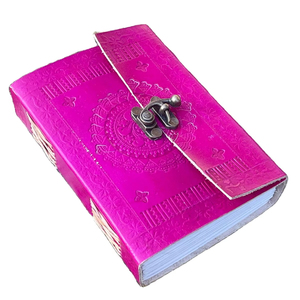 Luxury Handcrafted Terracotta Leather Journal Hand-Embossed Cover Gravure Printed Pages Made Goat Sheep Leather Pure Recycled - Product Image 1