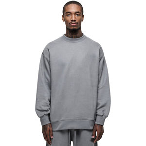 เสื้อสเวตเชิ้ตผ้าฟลีซทรงโอเวอร์ไซส์สำหรับผู้ชาย สไตล์สตรีทแวร์ เสื้อพูลโอเวอร์ผ้าฟลีซคุณภาพสูง ทรงหลวมแบบดรอปโชว์เดอร์ มีฮู้ด เนื้อผ้าหนา - Product Image 1