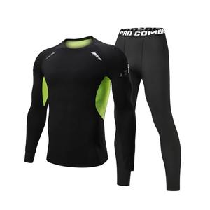 Vêtements de compression pour hommes, manches longues, sous-vêtement de base et legging de compression avec panneau imprimé par sublimation, tenue de sport pour hommes - Product Image 4