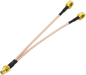 Cavo splitter a Y RG316 da <span class=keywords><strong>SMA</strong></span> femmina a doppio <span class=keywords><strong>SMA</strong></span> maschio, adattatore coassiale RF 1 a 2, cavo pigtail per antenna router wireless - Product Image 1