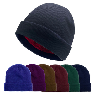 Mode Nouveau Style Hiver Doux En Gros Personnalisé Pure Couleur Cachemire Laine Bonnet Tricot Chapeaux Fournisseurs Pour Hommes Femmes - Product Image 1