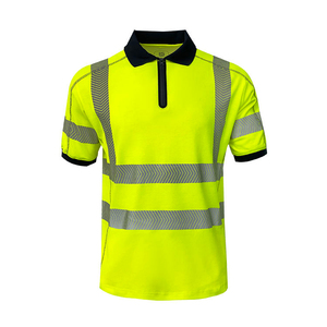 Personnalisé Hommes Haute Visibilité Réfléchissant pour Polo Manches Courtes Maillot Solide Haute Visibilité Sécurité Vêtements de Travail Uniforme Brodé - Product Image 1