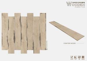 Azulejos de porcelana antideslizantes rústicos modernos de 200x1200, superficie mate, aspecto de madera para interiores marrón con diseño contemporáneo de esmalte clásico - Product Image 3