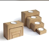Luxuriöser Dekorativer Holz-Kerzenhalter Heimdekoration Einzigartige Baumstumpf-Form Retro