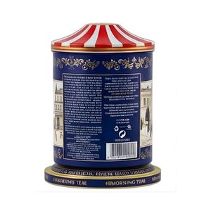 Custom Printed Food-Grade Cylinder <b>Tinplate</b> Container with Matte Finish Recyclable Music Bell Style for Tea Packaging - Product Image 3