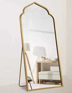 Modern Butterfly Detail <b>Full</b> <b>Length</b> Arched <b>Gold</b> <b>Mirror</b> For Stylish Bedroom And Interior Decoration - Product Image 2