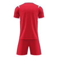 Ensemble d'uniformes de football rouges personnalisés pour hommes, respirant, anti-UV, séchage rapide, 100% polyester, maillot de football, tenue de sport d'équipe, Sialkot