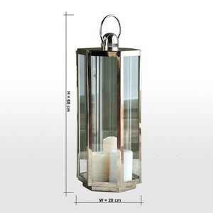 Decoraciones Modernas de Lujo para el Hogar, Portavelas de Metal Alto con Forma Hexagonal en Acero Inoxidable Brillante - Product Image 5