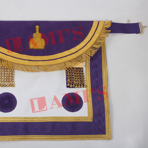 Fabriqué en usine maçonnique Regalia tablier or personnalisé broderie à la main franc-maçons Regalia tablier à vendre - Product Image 3