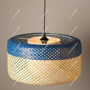 Venta al por mayor Sala de estar Lámpara colgante de ratán Decoración Mesitas de noche Mimbre Tejido Techo colgante Lámpara colgante de ratán de Bambú - Product Image 2