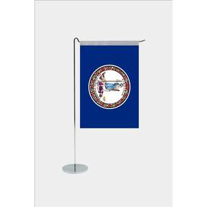 Drapeau de bureau en forme de L personnalisable pour l'État de Virginie, impression numérique, polyester soyeux, aluminium, fibre de verre, assurance automobile - Product Image 1
