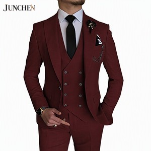 Abito da Uomo di Lusso per Feste, Riunioni di Lavoro, Matrimoni, <span class=keywords><strong>Sposo</strong></span> - Vestito Slim Fit <span class=keywords><strong>Doppiopetto</strong></span> con Gilet, Blazer e Pantaloni (3 Pezzi) - Product Image 3