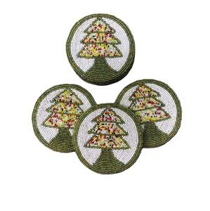 Posavasos de cuentas de semillas de colores redondos hechos a mano, manualidades bordadas para mesa de boda, punto de cruz y costura para vidrio de bebida - Product Image 3