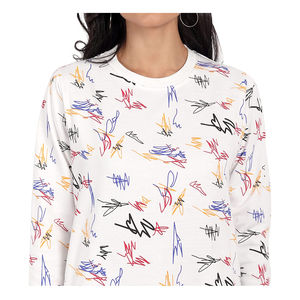 Wholesale <b>Long</b> Sleeve Crewneck Casual Solid Custom Logo Workout <b>Sweatshirt</b> <b>for</b> <b>Women's</b> and Customized Logo - Product Image 4