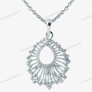 Qualité supérieure VVS Moissanite Argent Goutte Pétale Forme Or Plaqué Pendentif Sunburst Design Élégant Fait Main De Luxe Charme Bijoux - Product Image 2
