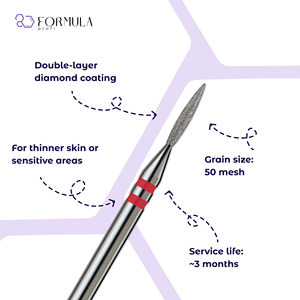 ดอกสว่านเจียรเล็บคุณภาพสูงระดับมืออาชีพ รุ่น Diamond Sharp Flame ขนาด 1.4 มม. สีแดง สำหรับงานตัดหนังกำพร้าขนาดใหญ่ - Product Image 2