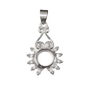 Pendentif en argent sterling 925 massif, 5 mm, rond, serti en bézel, avec charme en oxyde de zirconium, composants de bijoux DIY, plaqué sur mesure - Product Image 1