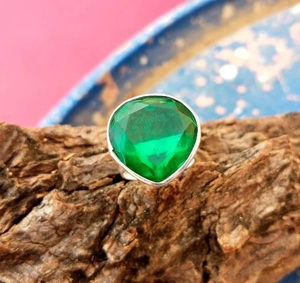 925 Sterling <b>Silver</b> <b>Emerald</b> Crystal <b>Ring</b> Uniquely Designed <b>Silver</b> Jewelry Beautiful <b>Silver</b> Jewelry <b>Emerald</b> Crystal <b>Ring</b> - Product Image 2
