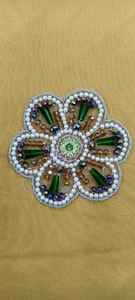 Parches bordados hechos a mano con cuentas superventas, tela al por mayor para accesorios de ropa de boda disponibles en cantidad a granel - Product Image 4