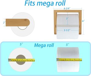 Soporte de pared de bambú para papel higiénico, soporte de papel higiénico de madera, portarrollos de papel higiénico redondeado para baño de 5 pulgadas - Product Image 5