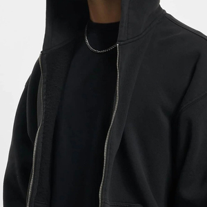 Sweat-shirts pour hommes à lavage acide, best-sellers de l'hiver, teinture unie, respirant, fermeture éclair, logo personnalisé OEM, haute qualité - Product Image 4